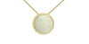 Yellow Gold Opal Circle Pendant Necklace.