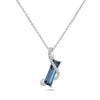 White Gold London Blue Topaz, Diamond Pendant Necklace.