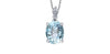 White Gold Aquamarine, Canadian Diamond Drop Pendant Necklace.