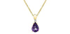 Yellow Gold Amethyst, Canadian Diamond Drop Pendant Necklace.