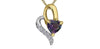 Yellow Gold, White Gold Amethyst, Diamond Heart Pendant Necklace.