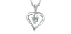 White Gold Aquamarine, Diamond Heart Pendant Necklace.