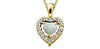 Yellow Gold Opal, Diamond Heart Pendant Necklace.