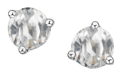 White Gold White Topaz Stud Earrings.