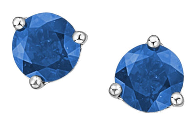 White Gold Blue Sapphire Stud Earrings.