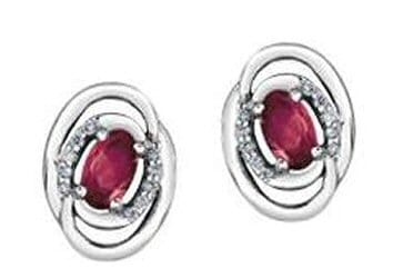 White Gold Ruby Stud Earrings