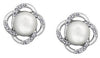 White Gold Pearl, Diamond Stud Earrings.