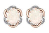 Rose Gold Diamond, Opal Stud Earrings