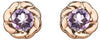 White Gold, Rose Gold Amethyst Stud Earrings.