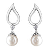 White Gold Pearl, Canadian Diamond Drop Earrings