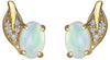 Yellow Gold Opal, Diamond Earrings