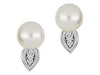 White Gold Pearl, Canadian Diamond Earrings.