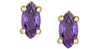 Yellow Gold Amethyst Stud Earrings.