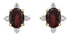 Yellow Gold Garnet, Diamond Stud Earrings