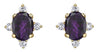 Yellow Gold Amethyst, Diamond Stud Earrings