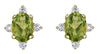 Yellow Gold Peridot, Diamond Stud Earrings