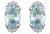 White Gold Aquamarine, Diamond Earrings.