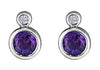 White Gold Amethyst, Diamond Stud Earrings.