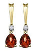 Yellow Gold Garnet, Diamond Stud Earrings.