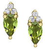 Yellow Gold Peridot, Diamond Stud Earrings.