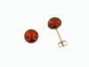 Yellow Gold Cultured Freshwater Copper Pearl Stud Earrings.6.0 - 6.5mm Pearls.