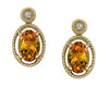 Yellow Gold Citrine, Diamond Drop Earrings