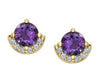 Yellow Gold Amethyst, Diamond Earrings