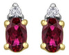 Yellow Gold Ruby, Diamond Earrings