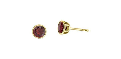 Yellow Gold Garnet Stud Earrings.