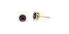 Yellow Gold Amethyst Stud Earrings.