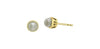 Yellow Gold Pearl Stud Earrings.