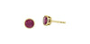 Yellow Gold Ruby Stud Earrings.