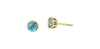 Yellow Gold Blue Topaz Stud Earrings.