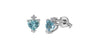 White Gold Aquamarine, Diamond Heart Stud Earrings