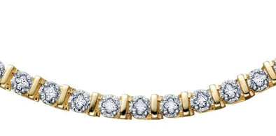 Yellow Gold Diamond Tennis Bracelet.