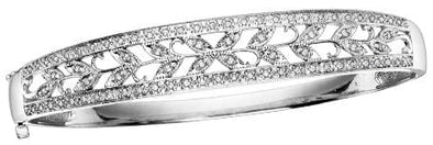 White Gold Diamond Bangle Bracelet. 0.56 Total Diamond Weight.