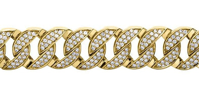 Yellow Gold Diamond Link Bracelet.