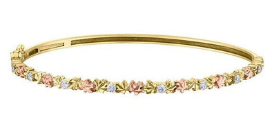 Yellow Gold Canadian Diamond Bangle Bracelet.