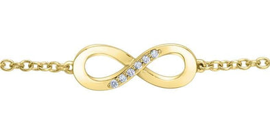 Yellow Gold Diamond Infinity Link Bracelet.