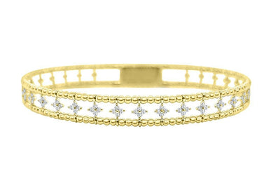 Yellow Gold Diamond Bangle Bracelet.