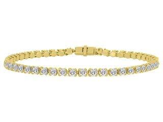 Yellow Gold Lab-Grown Diamond Tennis Bracelet.