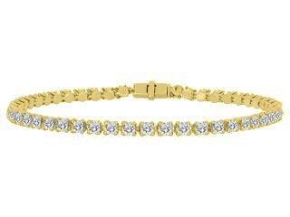 Yellow Gold Lab-Grown Diamond Tennis Bracelet.