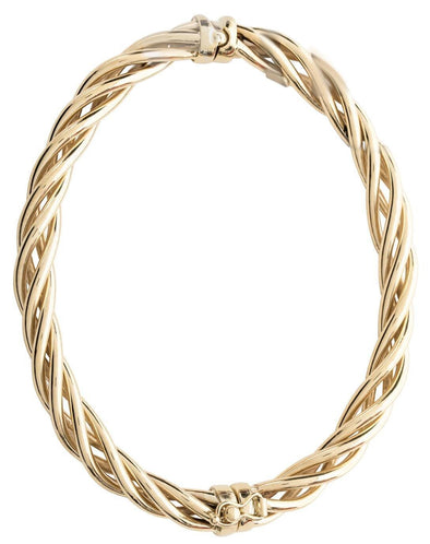 Yellow Gold "Twisted" Bangle Bracelet.