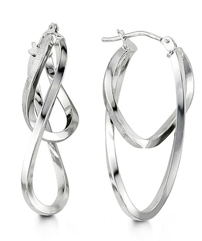 White Gold Hoop Earrings