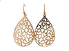 Rose Gold Filigree Shepherd Hook Earrings.