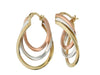 Tri-Gold Hoop Earring