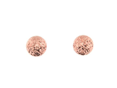 Rose Gold Stud, Ball Earring 10mm, D/C