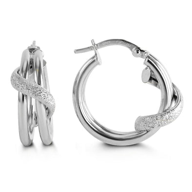 White Gold Hoop Earrings