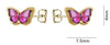 Yellow Gold Stud Earring -Enamel Butterfly