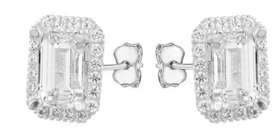 White Gold Cubic Zirconia Stud Earrings.